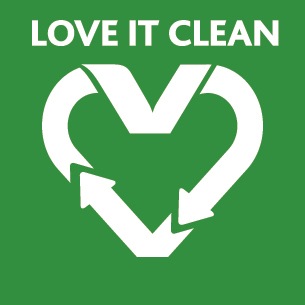 The heart-shaped “Love It Clean” label which highlights the most sustainable product choices.